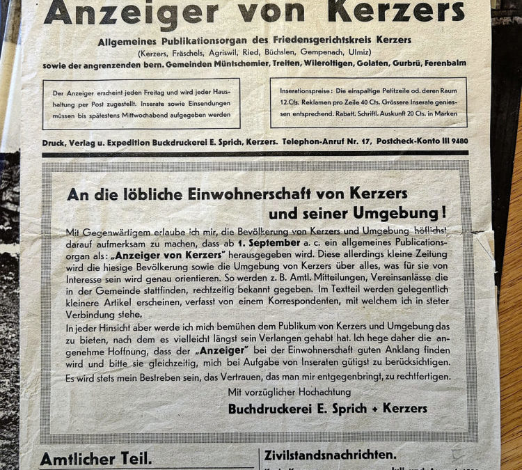 Der Anzeiger ist im 90. Erscheinungsjahr